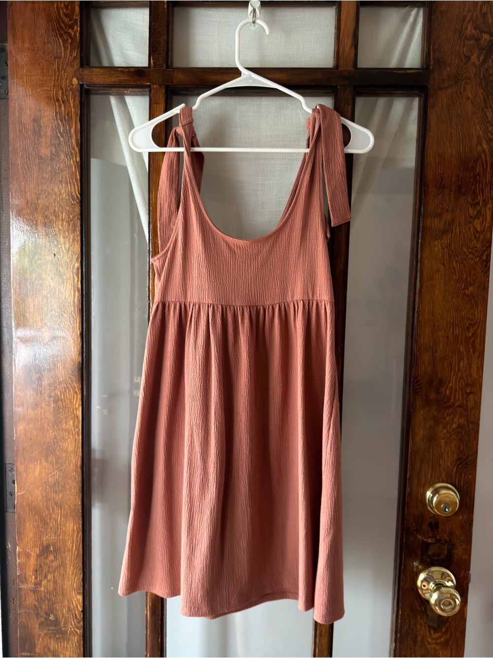 Women’s Sleeveless Tie-Shoulder Dress in Rosy Clay